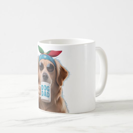 Hunde Vater - Golden Retriever Coffee Time Design Kaffeetasse (VorderseiteRechts)