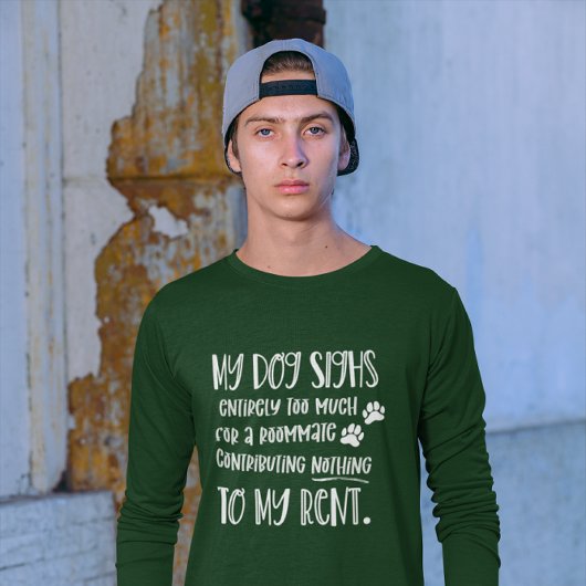 Hunde Vater Grumpy Hund Green Long Sleeve Foto T-Shirt