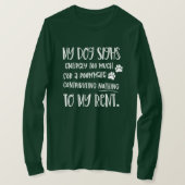 Hunde Vater Grumpy Hund Green Long Sleeve Foto T-Shirt (Design vorne)