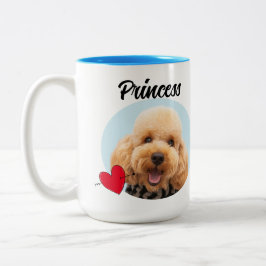 Hunde Vater Hunde Zitat & Foto/Name Zweifarbige Tasse