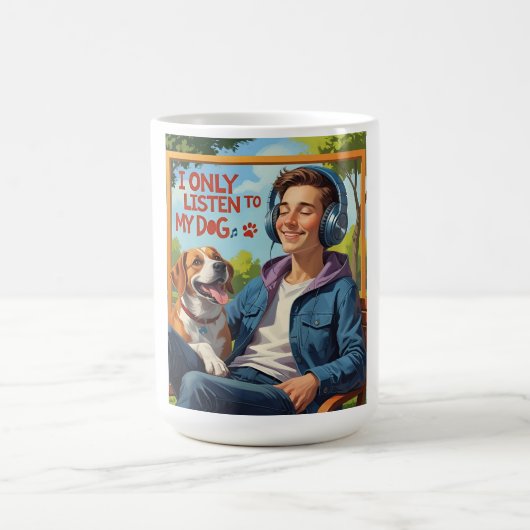 Hunde-Vater - Ich höre nur meinem Hund zu Kaffeetasse (Mittel)