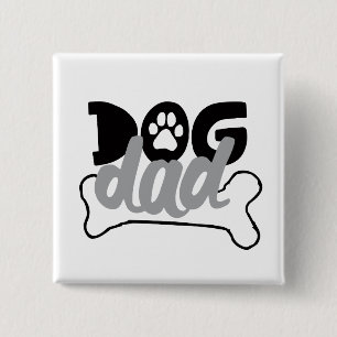 Hunde-Vater - Knochenzettel darüber, dass Hunde Fa Button