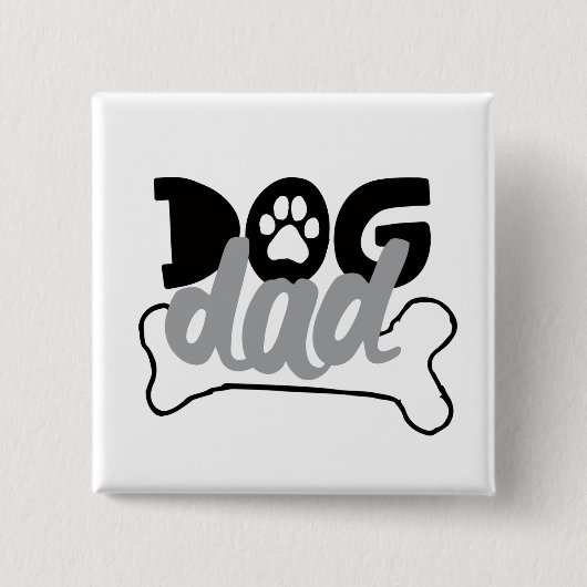 Hunde-Vater - Knochenzettel darüber, dass Hunde Fa Button (Vorderseite)