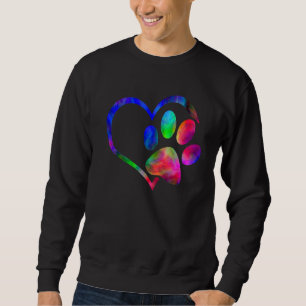 Hunde Vater Mama Welpe Liebe Hunde Pfoten Herz Vol Sweatshirt