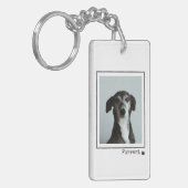 Hunde Vater Minimalistische Typografie Custom Foto Schlüsselanhänger (Vorderseite links)