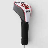 Hunde Vater Paw Red, Black & White Golf Headcover (angewinkelt)