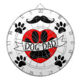 Hunde Vater Paw und Rotes Herz Zeichnend Dartscheibe (vorne)