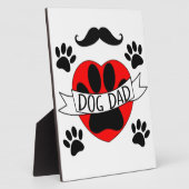 Hunde Vater Paw und Rotes Herz Zeichnend Fotoplatte (Seite)