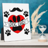 Hunde Vater Paw und Rotes Herz Zeichnend Fotoplatte (Seite)