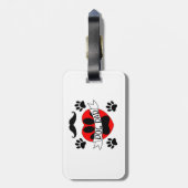 Hunde Vater Paw und Rotes Herz Zeichnend Gepäckanhänger (Rückseite vertikal)