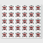 Hunde Vater Paw und Rotes Herz Zeichnend Geschenkpapier (Flach)