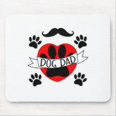 Hunde Vater Paw und Rotes Herz Zeichnend Mousepad (Vorne)