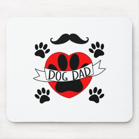 Hunde Vater Paw und Rotes Herz Zeichnend Mousepad (Vorne)