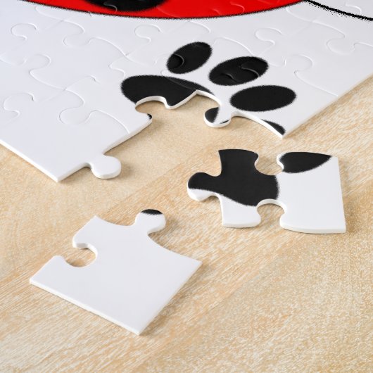 Hunde Vater Paw und Rotes Herz Zeichnend Puzzle (Seite)