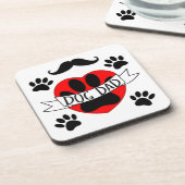 Hunde Vater Paw und Rotes Herz Zeichnend Untersetzer (Linke Seite)