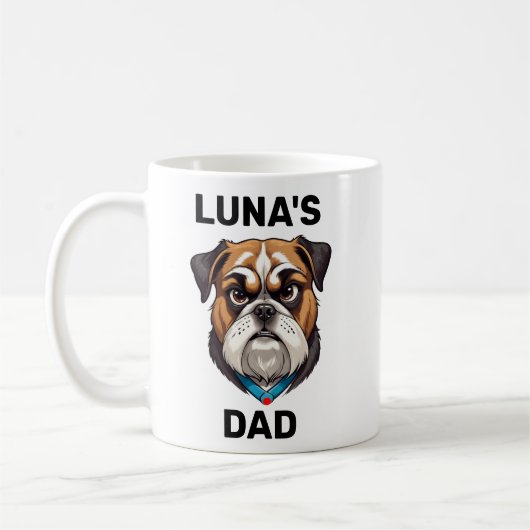 Hunde Vater, Personalisierter Hund Foto Weihnachts Kaffeetasse (Links)