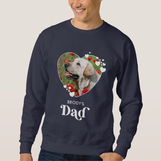 Hunde VATER Personalisiertes Haustier Foto Herzstü Sweatshirt (Vorderseite)