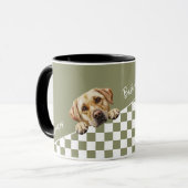 Hunde Vater Sage Olive Yellow Labrador Custom Tasse (Vorderseite Links)