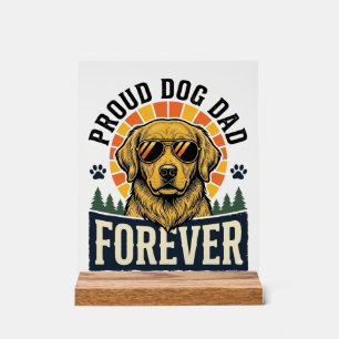 Hunde-Vater-Shirt Vintage Golden Retriever Retro-D Acrylschild