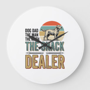 Hunde-Vater Snack-Händler Vintage Hunde Liebhaber Große Wanduhr