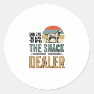 Hunde-Vater Snack-Händler Vintage Hunde Liebhaber Runder Aufkleber