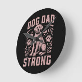 Hunde Vater Strong Dog Vater Runde Wanduhr (Winkel)