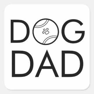 Hunde Vater Tennis Ball Minimalistische Typografie Quadratischer Aufkleber