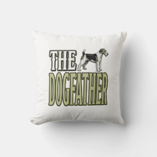 Hunde-Vater-Terrier Vintage-Gravur-Shirt-Design_ Kissen