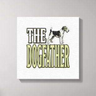 Hunde-Vater-Terrier-Vintage-Stich-Shirt-Design_ Leinwanddruck