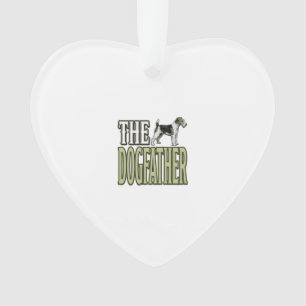 Hunde-Vater-Terrier-Vintage-Stickerei-Shirt-Design Ornament