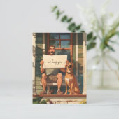 Hunde Vater und sein Hund Postkarte (Stehend Vorderseite)