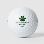 Hunde-Vater-Valentinsgeschenk - Coole karierte Pfo Golfball (Vorderseite)
