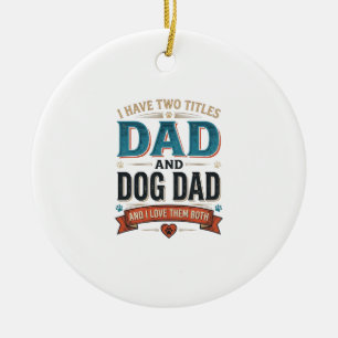 Hunde-Vater Vintage-Gravur T-Shirt Design_1 Keramik Ornament