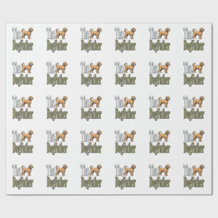 Hunde-Vater Vintage-Stich Hundeliebhaber-Design_1 Geschenkpapier