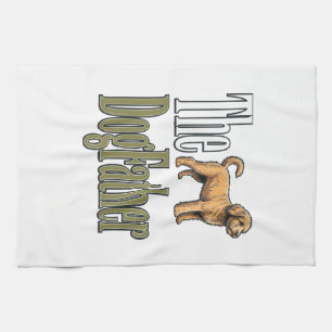 Hunde-Vater Vintage-Stich Hundeliebhaber-Design_1 Geschirrtuch