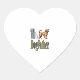 Hunde-Vater Vintage-Stich Hundeliebhaber-Design_1 Herz-Aufkleber