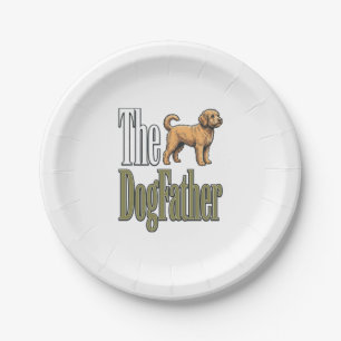 Hunde-Vater Vintage-Stich Hundeliebhaber-Design_1 Pappteller