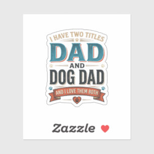 Hunde-Vater Vintage-Stickerei T-Shirt Design_1 Aufkleber