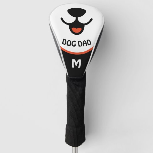 Hunde Vater Welpengesicht rot und schwarz Golf Headcover (Vorderseite)