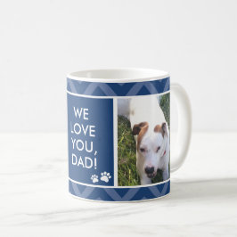 Hunde Vater Wir/I Liebe Sie Custom Foto Blue Tasse