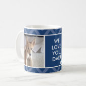 Hunde Vater Wir/I Liebe Sie Custom Foto Blue Tasse (Vorderseite Links)