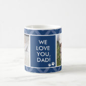 Hunde Vater Wir/I Liebe Sie Custom Foto Blue Tasse (Mittel)