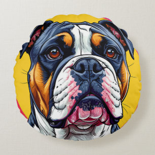 Hunde-Vektor-Illustration Rundes Kissen