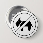 Hunde verboten Fett schwarz-weiß Symbol Button (Vorne & Hinten)