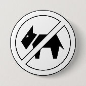 Hunde verboten Fett schwarz-weiß Symbol Button (Vorderseite)