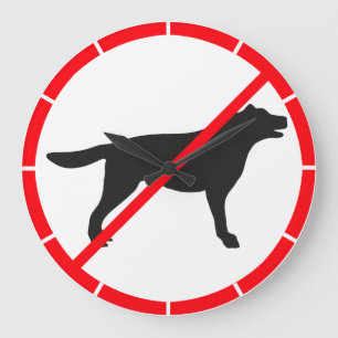 Hunde verboten! große wanduhr