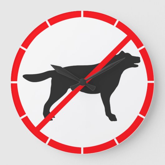 Hunde verboten! große wanduhr (Vorderseite)