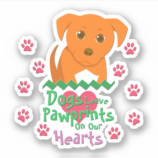 Hunde Verlass Pawprints Aufkleber (Vorderseite)