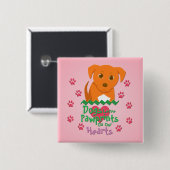 Hunde Verlass Pawprints Button (Vorne & Hinten)