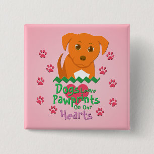 Hunde Verlass Pawprints Button
